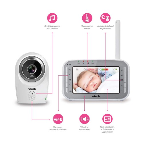 vtech bm4000 safe & sound full colour video & audio baby monitor