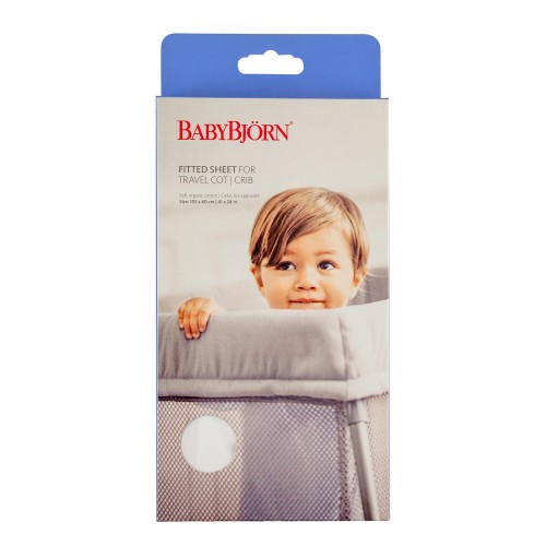 BabyBjorn Fitted Sheet for Travel Cot (Natural White) Buy online at