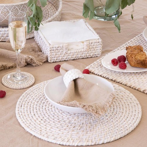 J.Elliot Pacifica Round Rattan Placemat 35cm Whitewash