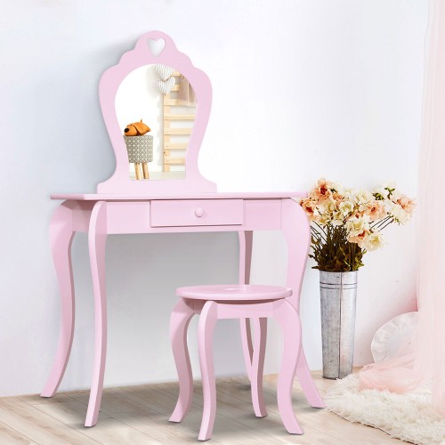 Keezi Kids Vanity Dressing Table Stool Set Pink Buy Online At The Nile