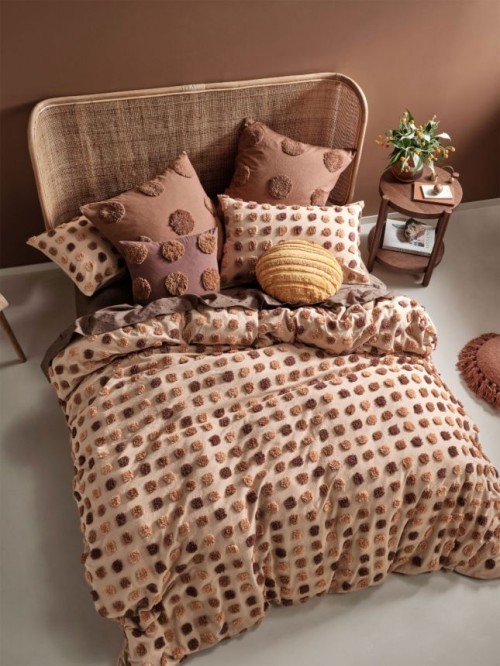 Linen House Haze Quilt Cover Set (Pecan) Double Buy online at The Nile