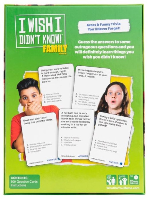 What Do You Meme I Wish I Didn't Know! Family Edition Trivia Game