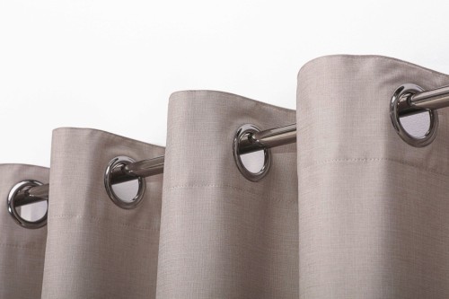 Sherwood Faux Linen 100% Blockout Eyelet Curtain, Twin Pack (Cinnamon) - 180x223cm