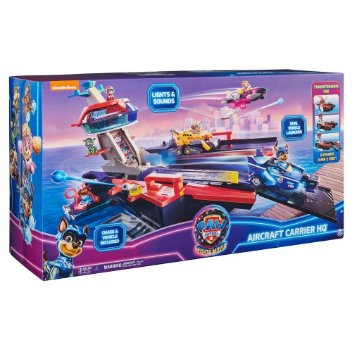 SpinMaster Paw Patrol The Mighty Movie Aircraft Carrier HQ