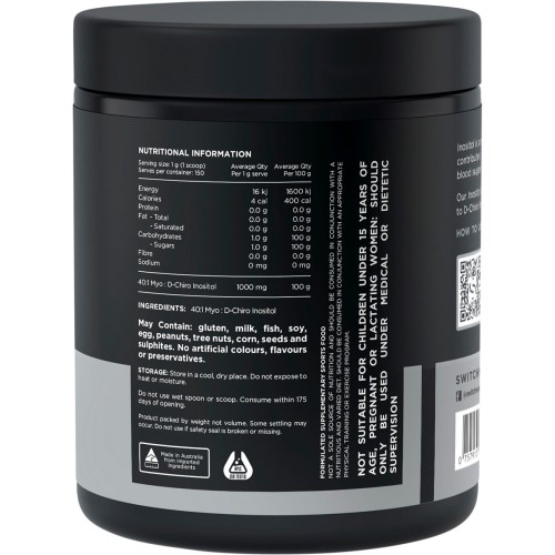Switch Nutrition Inositol 40:1 MYO : D-Chiro Inositol - 150g